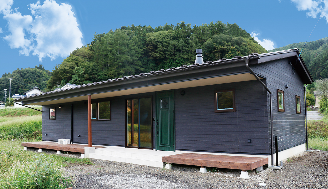 暖炉がある平屋。ぬくもりを感じさせる注文住宅